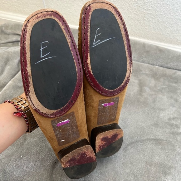 Salvatore Ferragamo Women’s Loafers 9.5 Light Brown Light Blue Woven Bow Casual - Picture 8 of 15